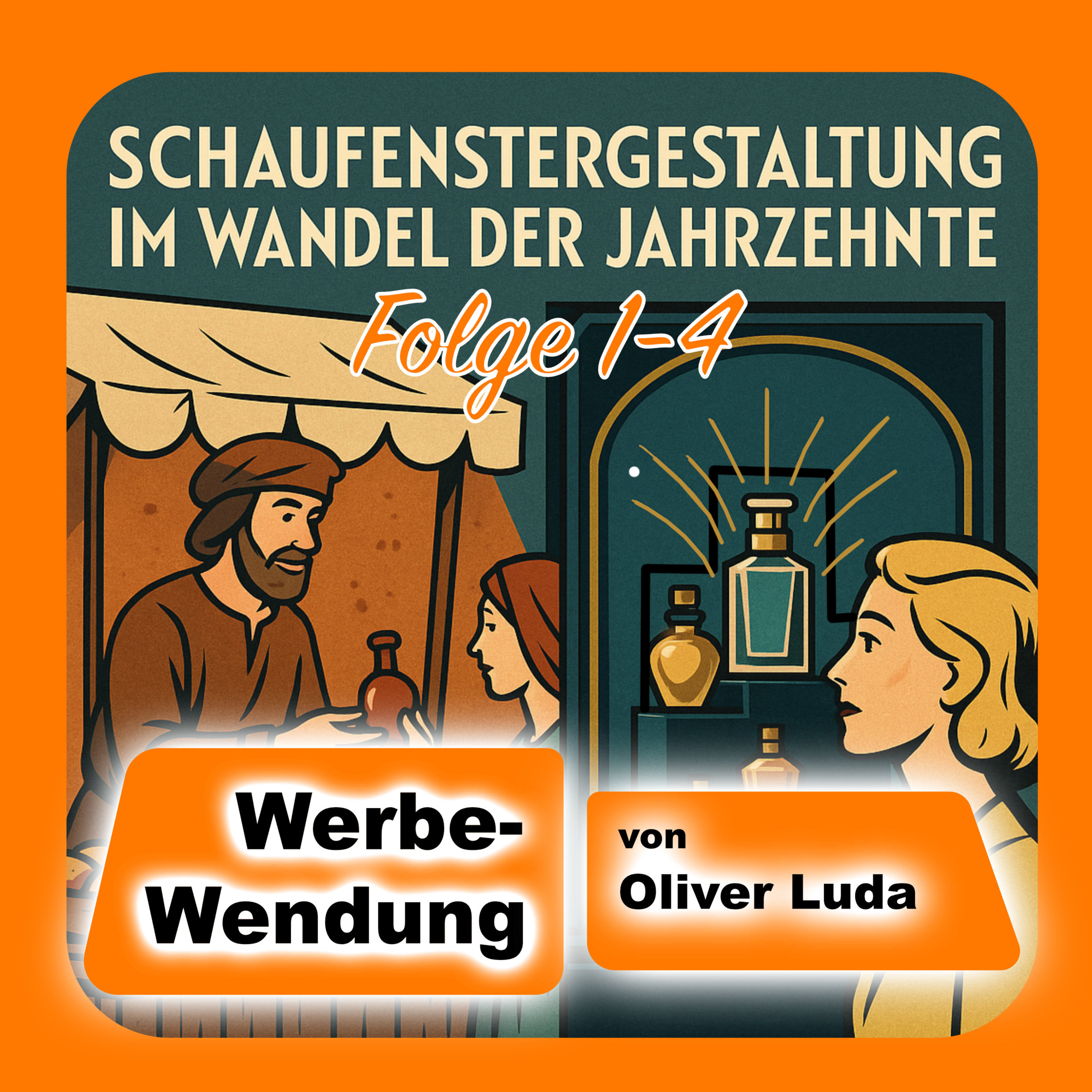 <p>Podcast Werbe-Wendung „Vom Marktstand zum Schaufenster“</p><p>Wie aus dem offenen Marktplatz das Schaufenster entstand – und warum diese Glasflächen mehr erzählen, als man denkt.</p><p>Ich nehme euch mit auf eine Zeitreise: vom Mittelalter über das erste Kaufhaus Le Bon Marché bis in die Wirtschaftswunderjahre, als ganze Innenstädte zu Bühnen des Konsums wurden.</p><p>Was einst Handwerk, Architektur und Inszenierung verband, ist heute fast vergessen – aber vielleicht gerade jetzt wieder aktueller denn je.</p><p>➡️ Jetzt reinhören: Schaufenstergestaltung im Wandel der Jahrzehnte</p><p>#Podcast #Designgeschichte #Einzelhandel #Schaufenster #Storytelling #Köln #Wirtschaftswunder</p>
