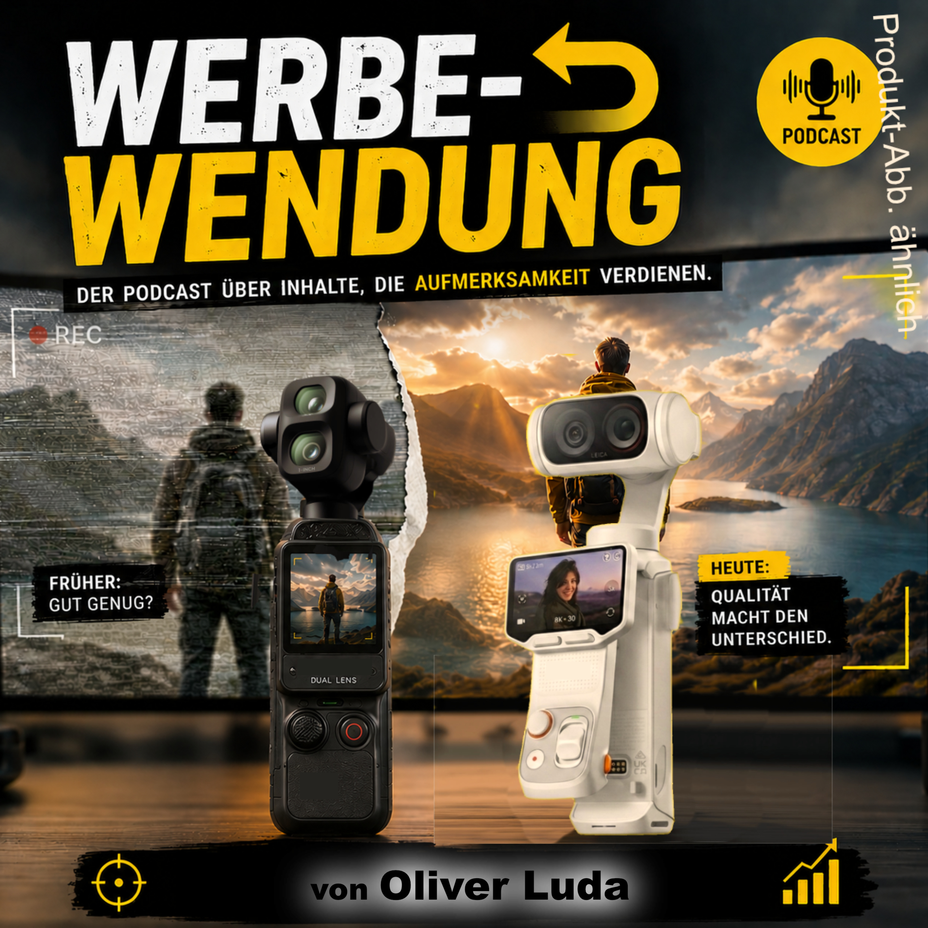 <p>Neue Kamera-Spielzeuge für Influencer? Oder wird die Creator-Szene einfach professioneller?</p><p><br></p><p>In der neuen Podcast-Folge von Werbe-Wendung schaue ich auf die neuesten Gimbal-Kameras von DJI und Insta360 nach der NAB Show in Las Vegas. Warum die kleinen Pocket-Kameras inzwischen fast TV-Qualität liefern, weshalb guter Ton wichtiger als 8K sein kann und warum plötzlich Leica und Hasselblad im Influencer-Markt mitspielen.</p><p><br></p><p>Außerdem:<br>• DJI Pocket 4P vs. Insta360 Luna Ultra<br>• Warum Smartphone-Gimbals oft nerven<br>• D-Log, Dynamikumfang und Body-Mics verständlich erklärt<br>• GoPros möglicher Neustart mit Wechselobjektiv</p><p><br></p><p>Die Grenze zwischen Hobby, Reise-Vlog und professioneller Medienproduktion verschwimmt immer stärker.</p><p><br></p><p>#Podcast #WerbeWendung #DJI #Insta360 #CreatorEconomy #Videography #ContentCreator #NABShow #Filmmaking #SocialMedia #TechPodcast</p>
